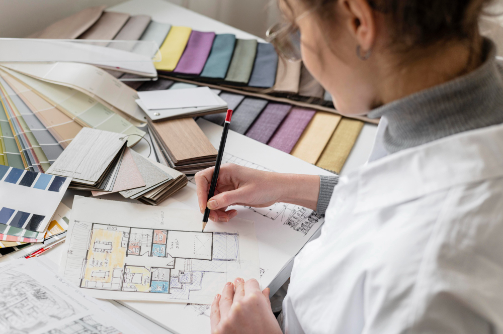 binnenhuisarchitect aan het werk