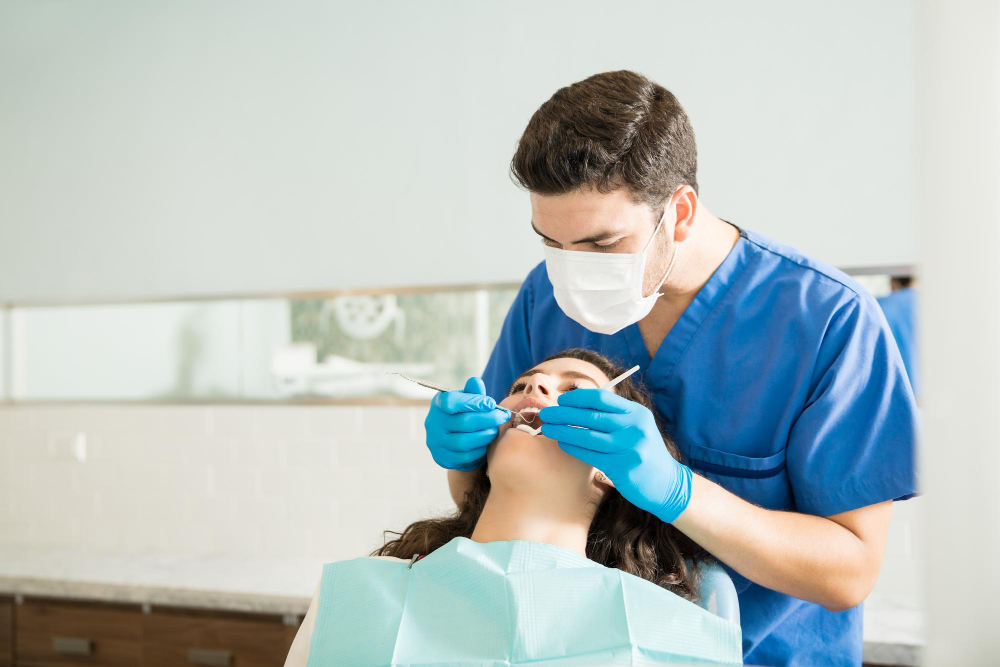 orthodontist aan het werk